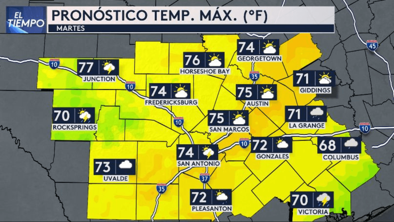 Estas son las temperaturas anticipadas para la tarde del 1 de noviembre.