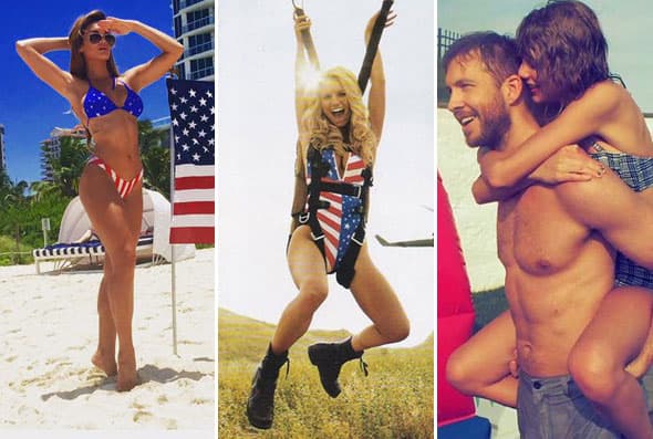 Mira quiénes celebraron a Estados Unidos en bikini, con fiestas o disfrutando en familia.