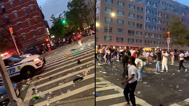 Multitud lanza botellas a oficiales de la policía mientras responden a llamada en Harlem