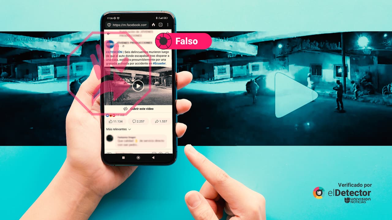 Es falso que murieron varios delincuentes en Ecuador al detonar por error una granada en el auto en el que huían