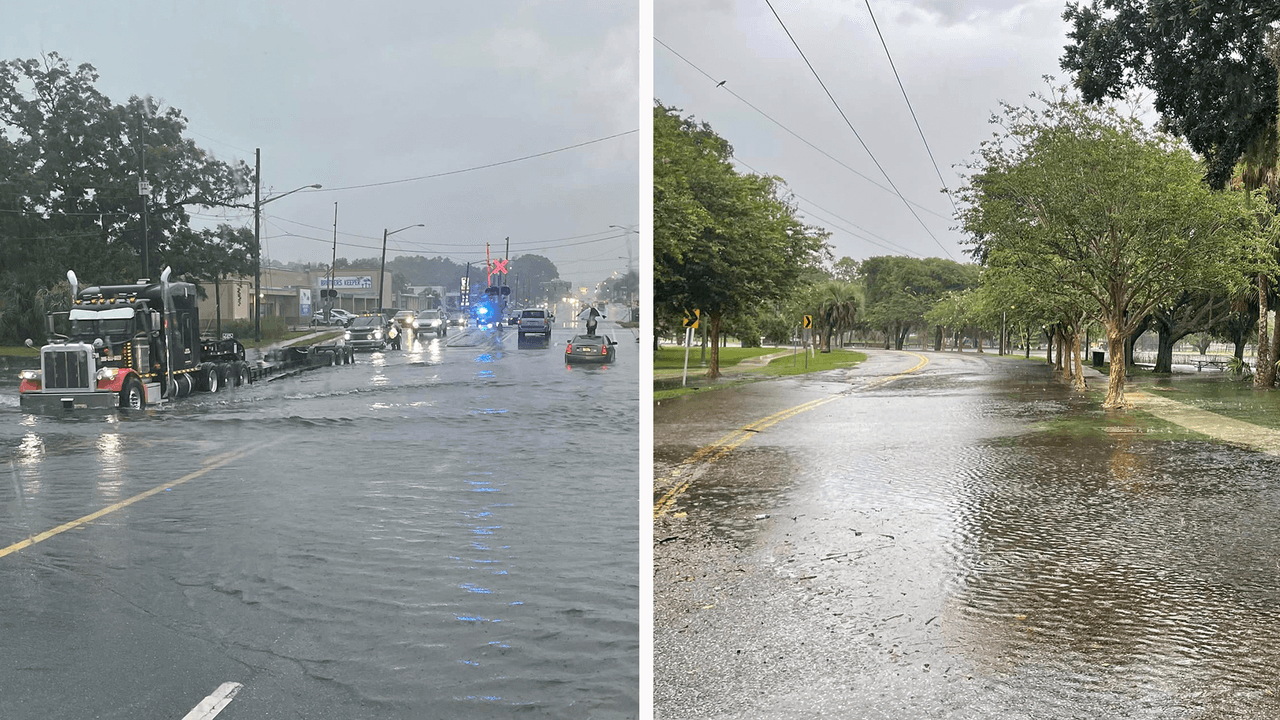 Vías inundadas este martes 20 de junio en Watula Avenue y 10th Street.