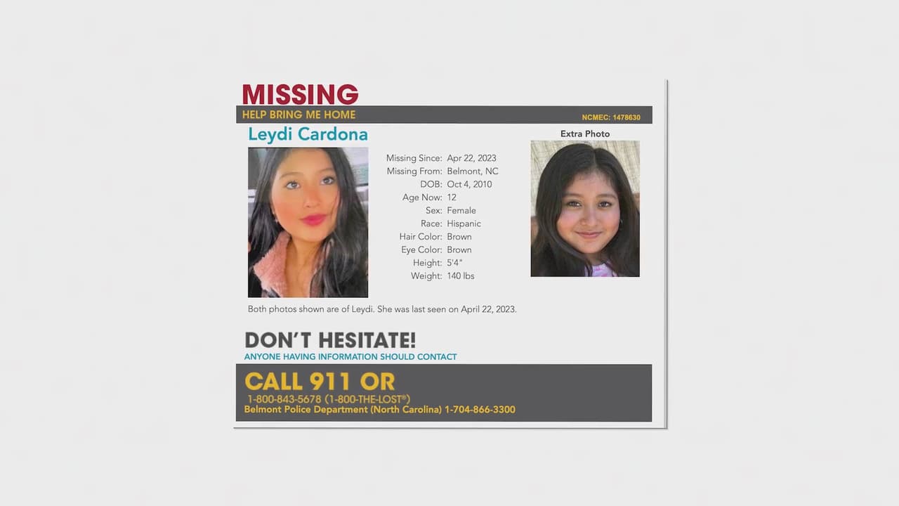 Niña hispana de 12 años desaparecida en Belmont podría estar en Charlotte, según la policía   