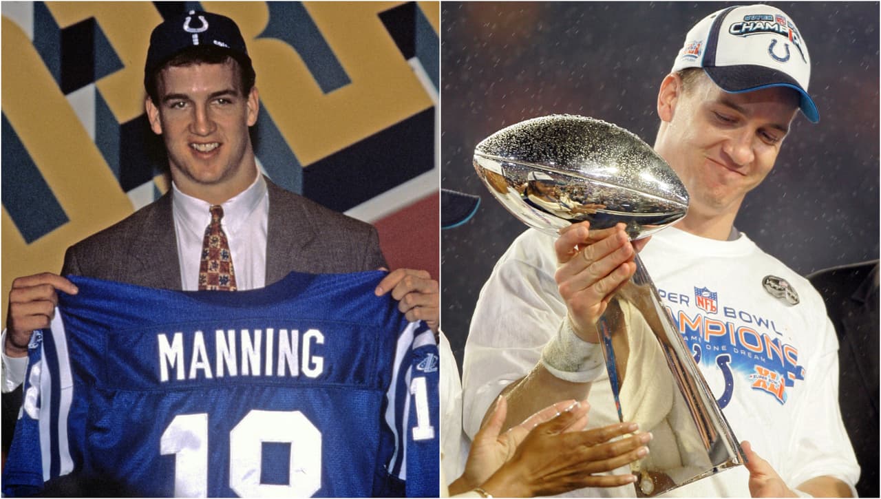 <b>#1 PEYTON MANNING</b> | QB, Indianapolis Colts – 1998 
<br>No solo es uno de los mejores quarterbacks de todos los tiempos, sino que está en la cima de la mayoría de los récords principales de estadísticas de pases. Además, Manning es el primer mariscal de campo en ser campeón con dos equipos distintos: Colts y Broncos. Su total de cinco temporadas MVP continúa como un legado impresionante ¿Cuántos jugadores, en cualquier deporte, pueden reclamar ser el mejor de todos durante cinco años diferentes? Muy pocos.