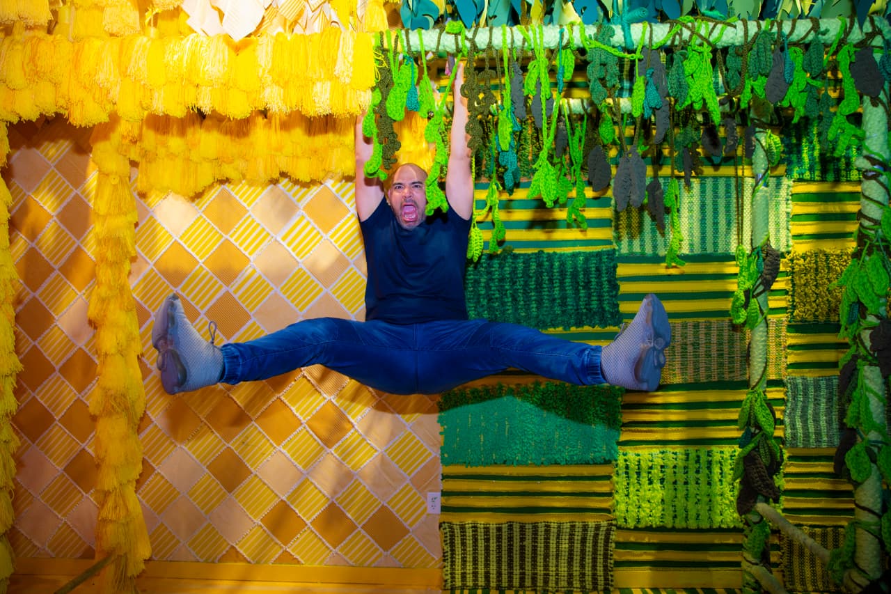 Hasta hizo un poco de ejercicio tratando de tener las mejores poses.