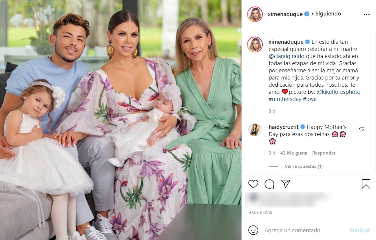Hace unos meses Ximena Duque presumió que su retoño está certificado como entrenador personal y nutrición.
<br>