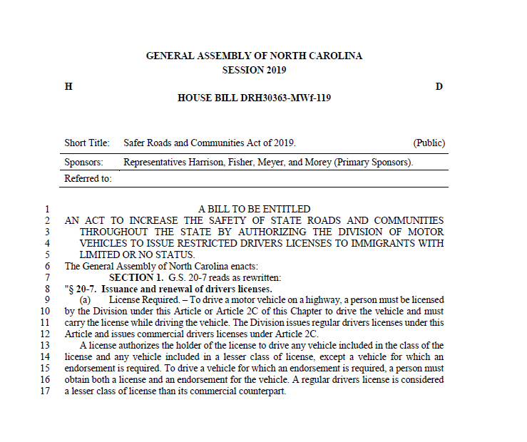 Borrador Ley de Carreteras y Comunidades Más Seguras
