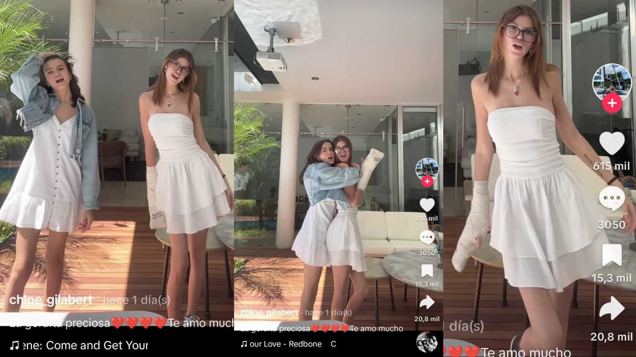 Valentina Gilabert grabó un tiktok con su hermana Chloe.