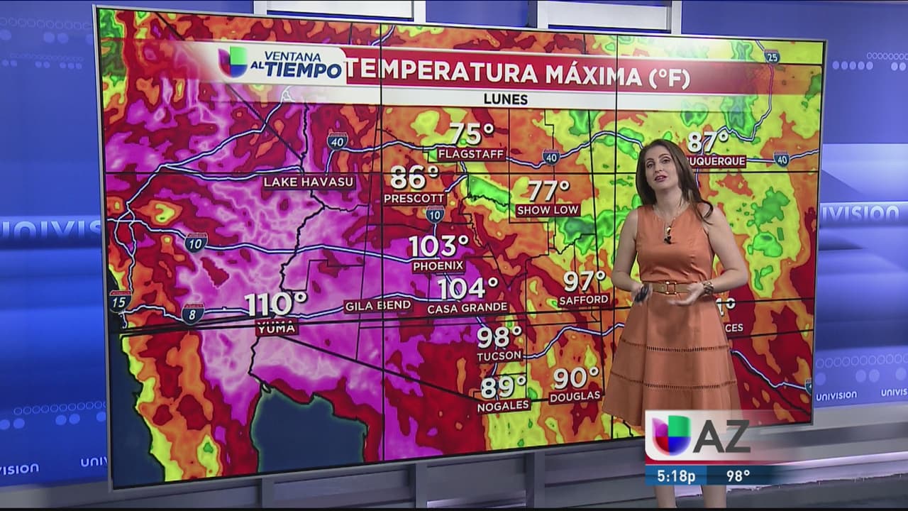 Inicio de semana con calor y algunas tormentas en algunas zonas del estado de Arizona
