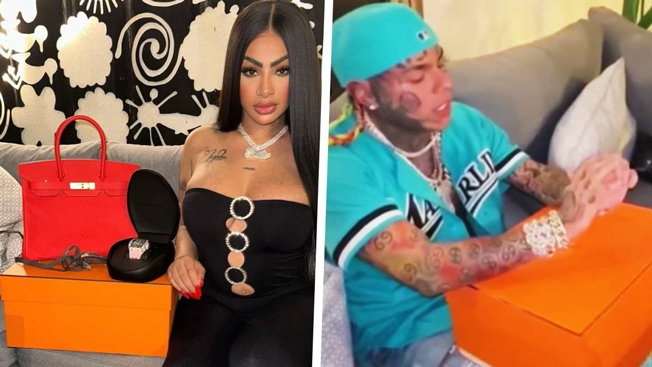 Tekashi 6ix9ine ya no se esconde para darle lujosos regalos a Yailin