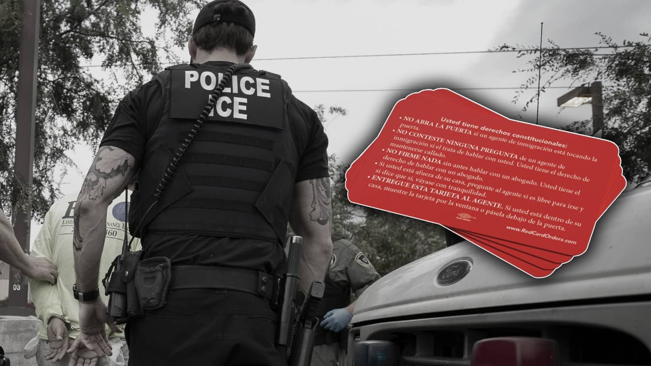 Distribuyen tarjetas rojas con derechos de inmigrantes ante redadas de ICE en escuelas de Los Ángeles