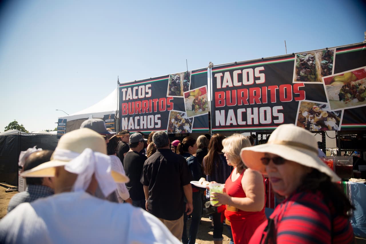 Los tacos y los burritos no podían faltar en este evento fronterizo. Un plato que es tan típico de la comida mexicana como de la estadounidense.