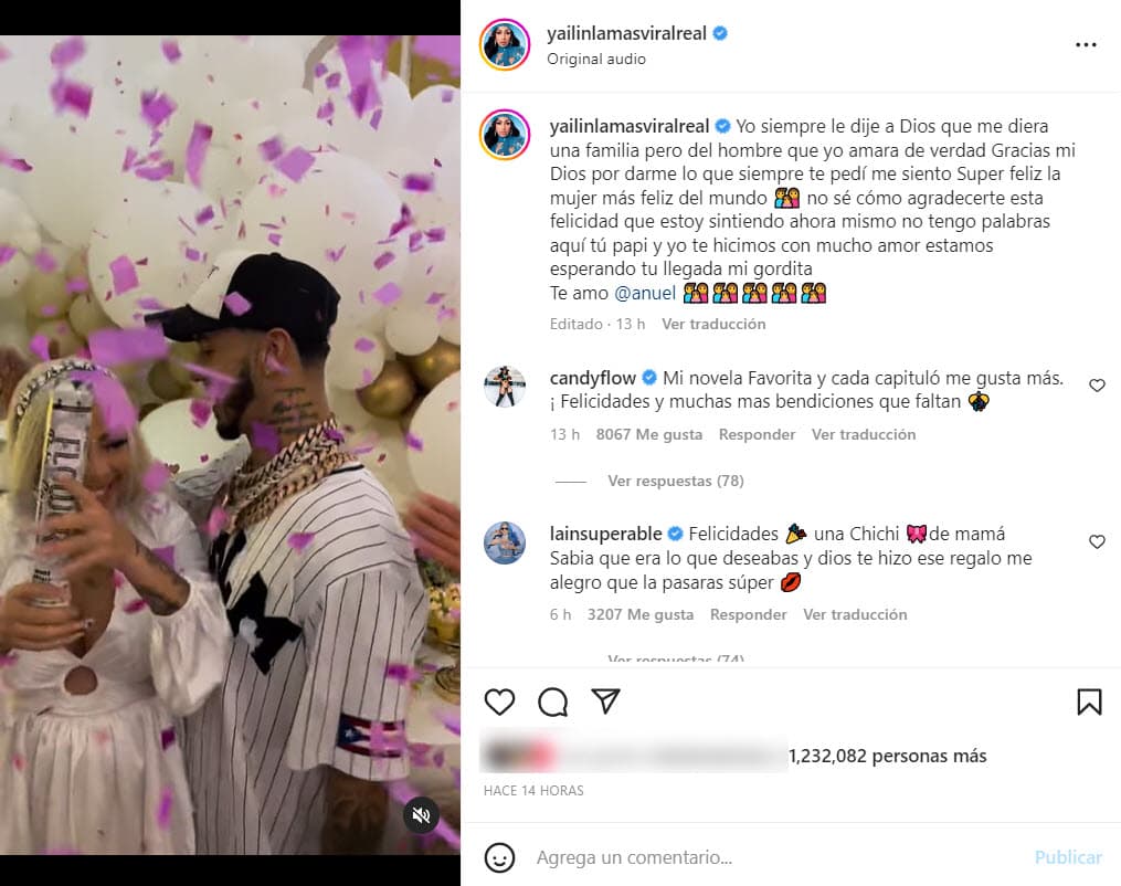 Por su parte, la cantante dominicana también compartió la gran felicidad que la embarga: "Yo siempre le dije a Dios que me diera una familia, pero del hombre que yo amara de verdad. Gracias mi Dios por darme lo que siempre te pedí".