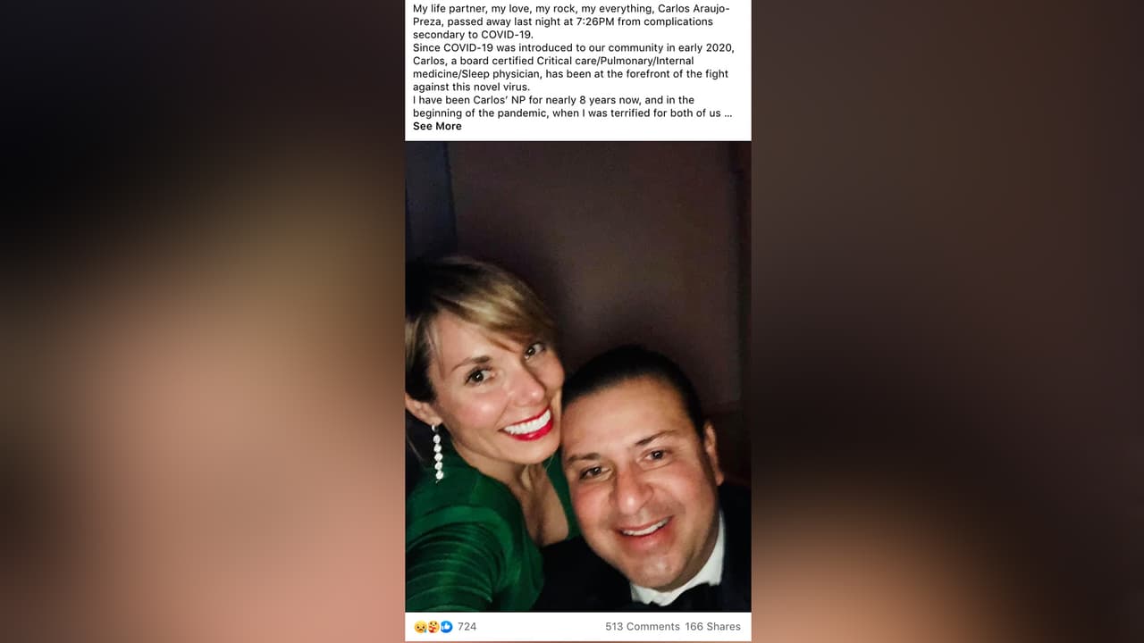 "Te amo cariño. Eras un hombre excepcional y tengo mucha suerte de haberte llamado mío. Prometo vivir mi vida con tu grandeza en mi corazón", publicó en sus redes sociales Paige King, esposa del doctor mexiano y al mismo tiempo informó sobre su fallecimiento.