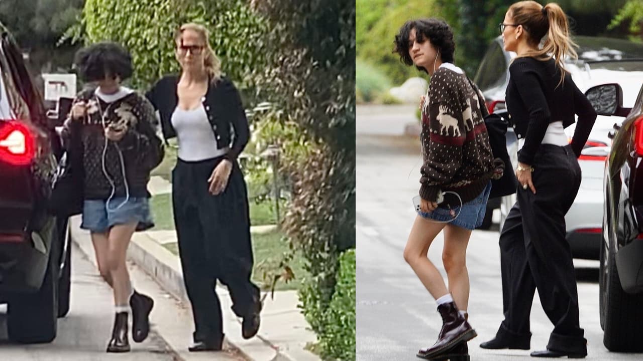 Así fue captada JLo dejando a su hija Emme en casa de Jennifer Garner.