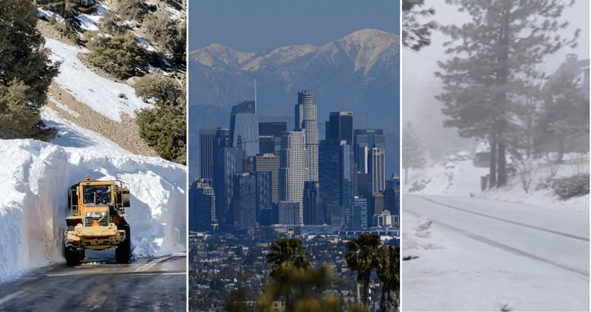 La nieve fresca se acumuló en las montañas de Los Ángeles y todo el sur de California tras la reciente tormenta invernal en la región.