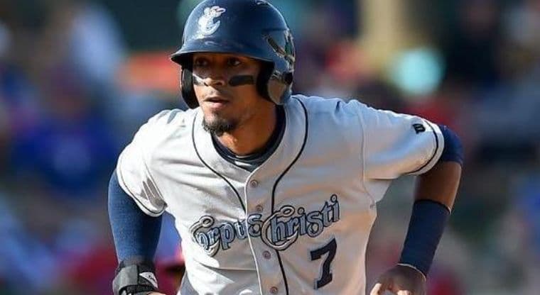 Danry Vásquez durante su época con el Corpus Christi Hooks.