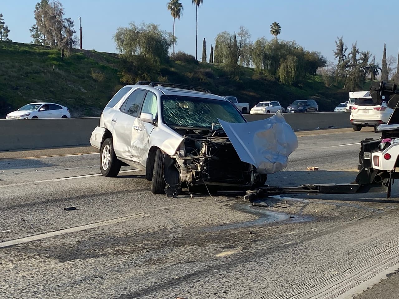 Accidente en autopista 41 en Fresno