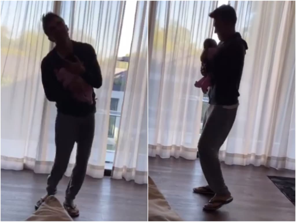 Adrián Uribe y su bebé enternecen las redes sociales con su primer baile 