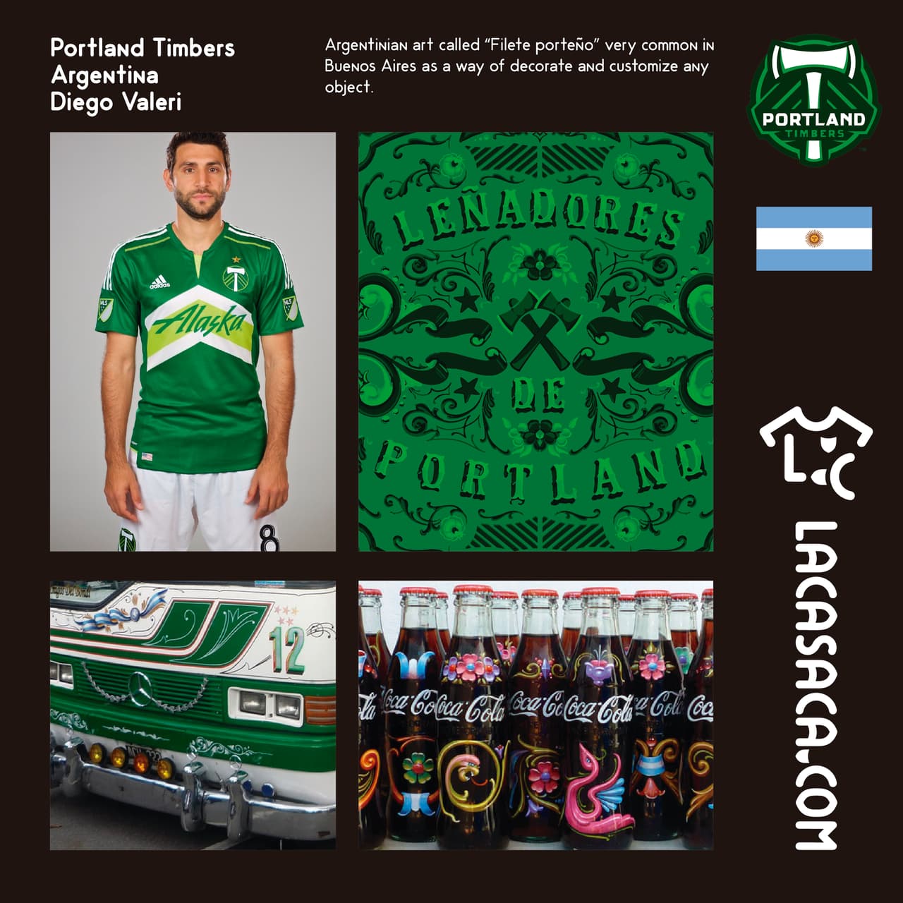 PORTLAND TIMBERS | El arte argentino conocido como "Filete porteño" sirvió de inspiración para la casaca de los actuales campeones de la MLS, teniendo en cuenta que Diego Valeri es su máximo referente.