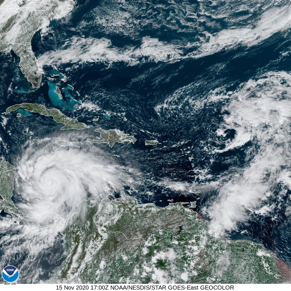 El temible huracán Iota, la tormenta número 30 de la temporada del Atlántico.