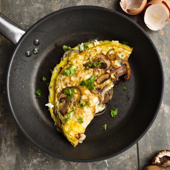 Huevos con setas y queso de cabra | Reto 28