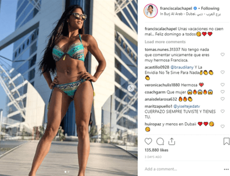 Francisca Lachapel estuvo alojándose esta semana en ese mismo hotel, como quedó constatado en Instagram.