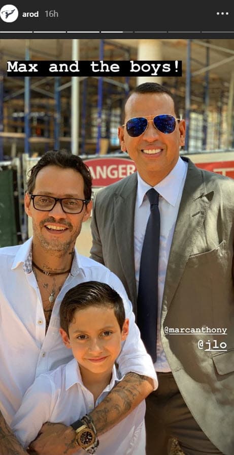 Alex Rodríguez compartió algunas fotografías del evento en su perfil de Instagram. Aquí podemos verlos junto a Marc Anthony y su hijo Max.