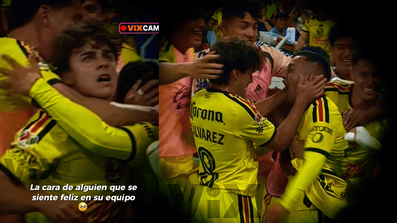 ¡Qué hermoso detalle! 'Chiquito' Sánchez le reconoce la asistencia a Carlos Álvarez en el segundo gol del América vs. Atlas