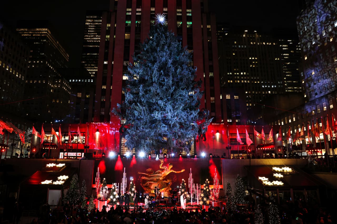 Rockefeller Center y el encendido de Navidad del 30 de noviembre de 2022, en Nueva York.