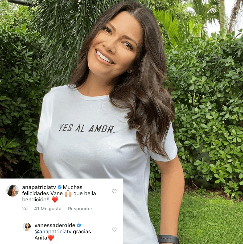 Ana Patricia, reina de NBL 2010, también le dejó cariñosas palabras: "¡Muchas felicidades Vane! Qué bella bendición". La presentadora de Enamorándonos es parte de la lista de exparticipantes de NBL que ya son madres, tiene dos hijos: Giulietta y Gael.