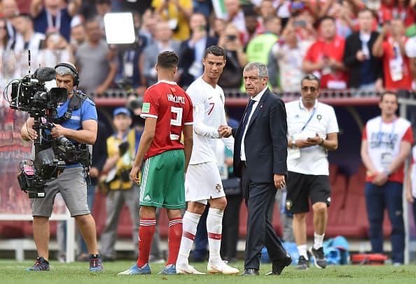 Fernando Santos y Cristiano Ronaldo.
