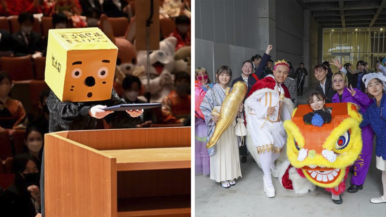 Alumnos japoneses se gradúan de la universidad con los disfraces más locos: así van vestidos