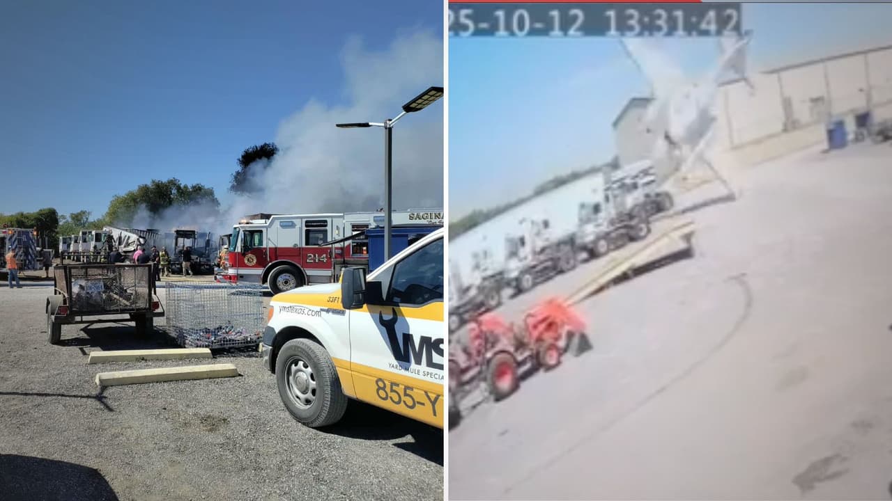 Dos muertos tras caída de avioneta en Fort Worth, el fuego alcanzó varios camiones y tráileres