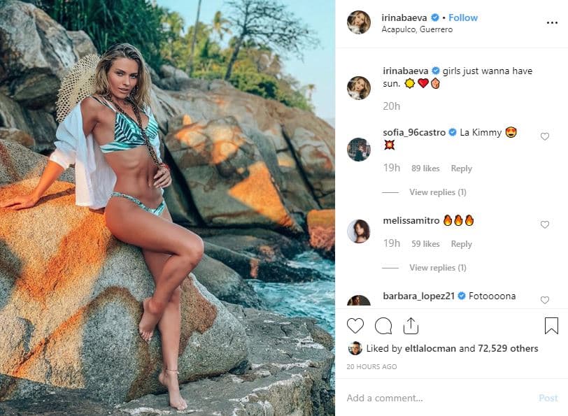 Irina Baeva también había preferido posar sola para las fotos que ha estado publicando en sus redes sociales.