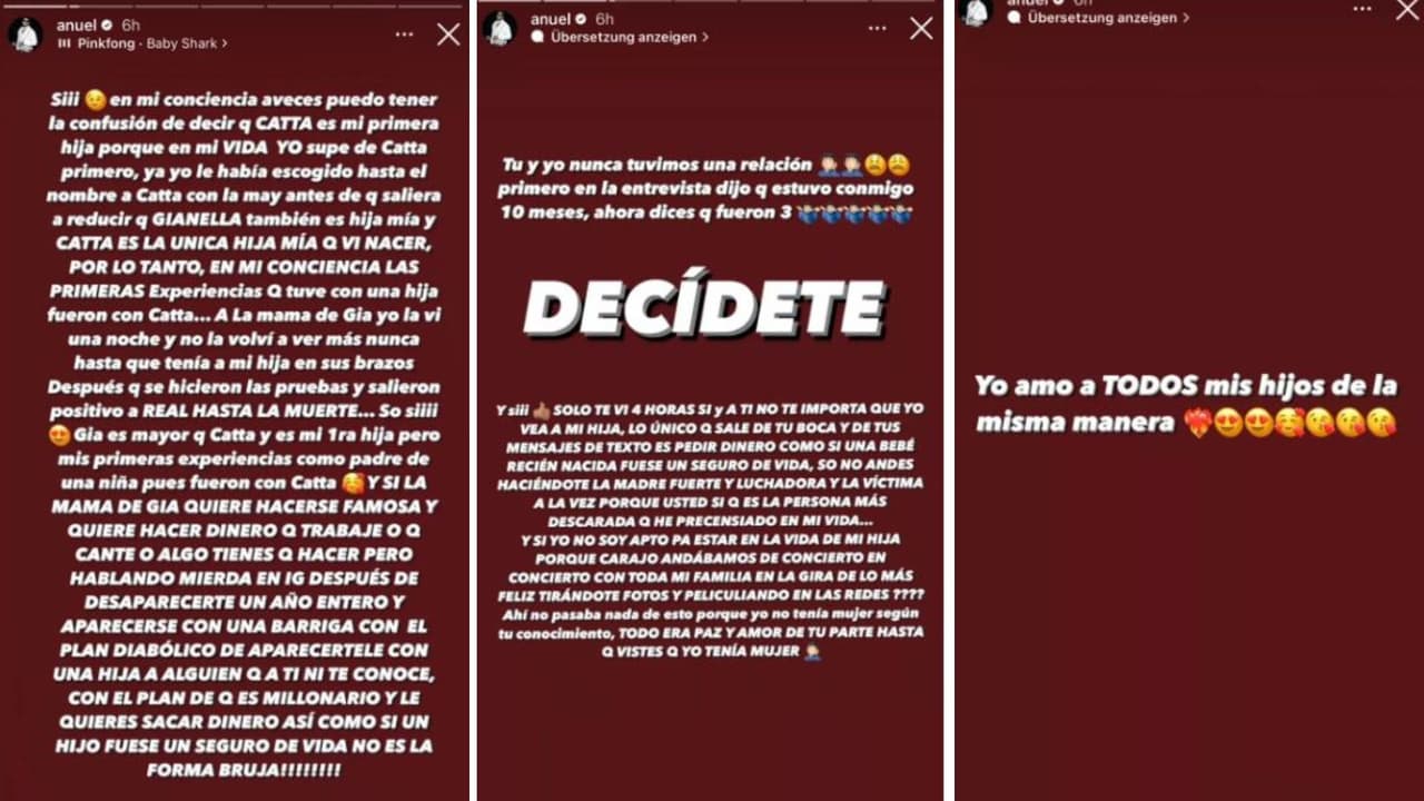 Mensajes de Anuel a Melissa, mamá de su hija Gianella.