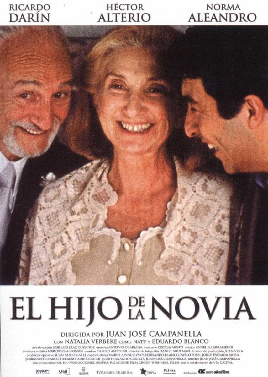 El Hijo de la Novia2001, ArgentinaDirector: Juan José CampanellaReparto: Ricardo Darín, Héctor Alterio, Norma AleandroUn retrato familiar protagonizado por Ricardo Darín en el papel de un hombre de 42 años en medio de una crisis personal, amorosa y laboral, mientras su vida alrededor no deja de cambiar. Juan José Campanella, quien dirigió la cinta, supo introducir el humor en este drama ya convertido en clásico del cine.