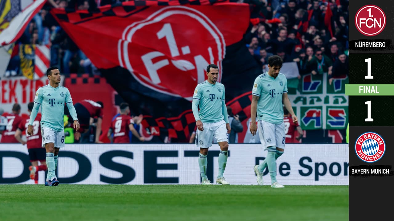 Bayern Munich tropezó en Nurémberg y la Bundesliga es drama puro