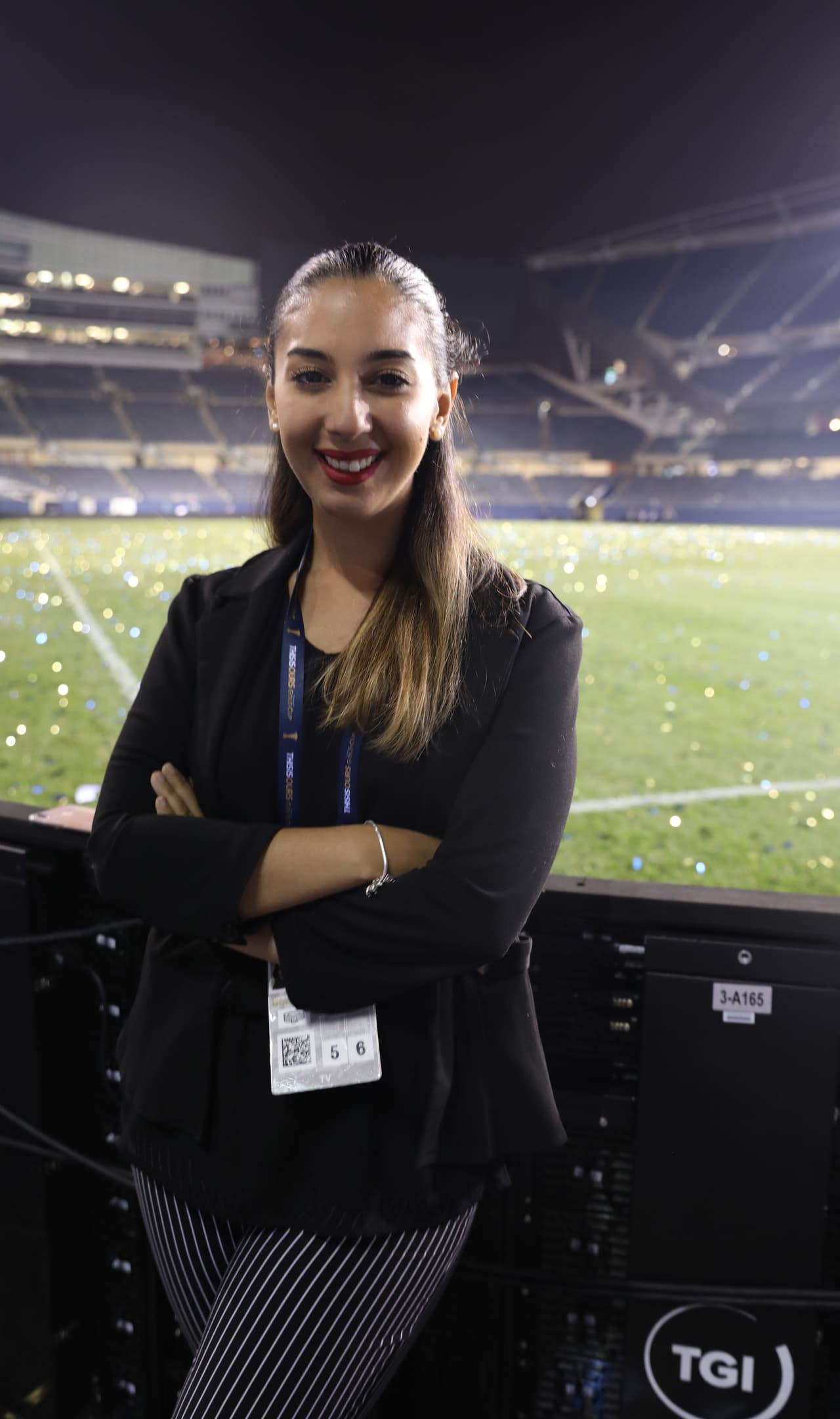 <b>Mafer</b> estuvo al lado del Tri desde el inicio de la Copa Oro y en la final se emocionó al ver al equipo mexicano quedarse con el título.