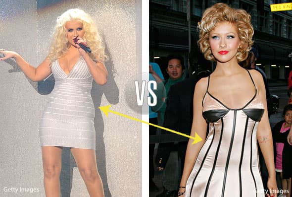 Christina pasó de ser súper delgada a muy gordita y luego volvió a su esbelta figura.