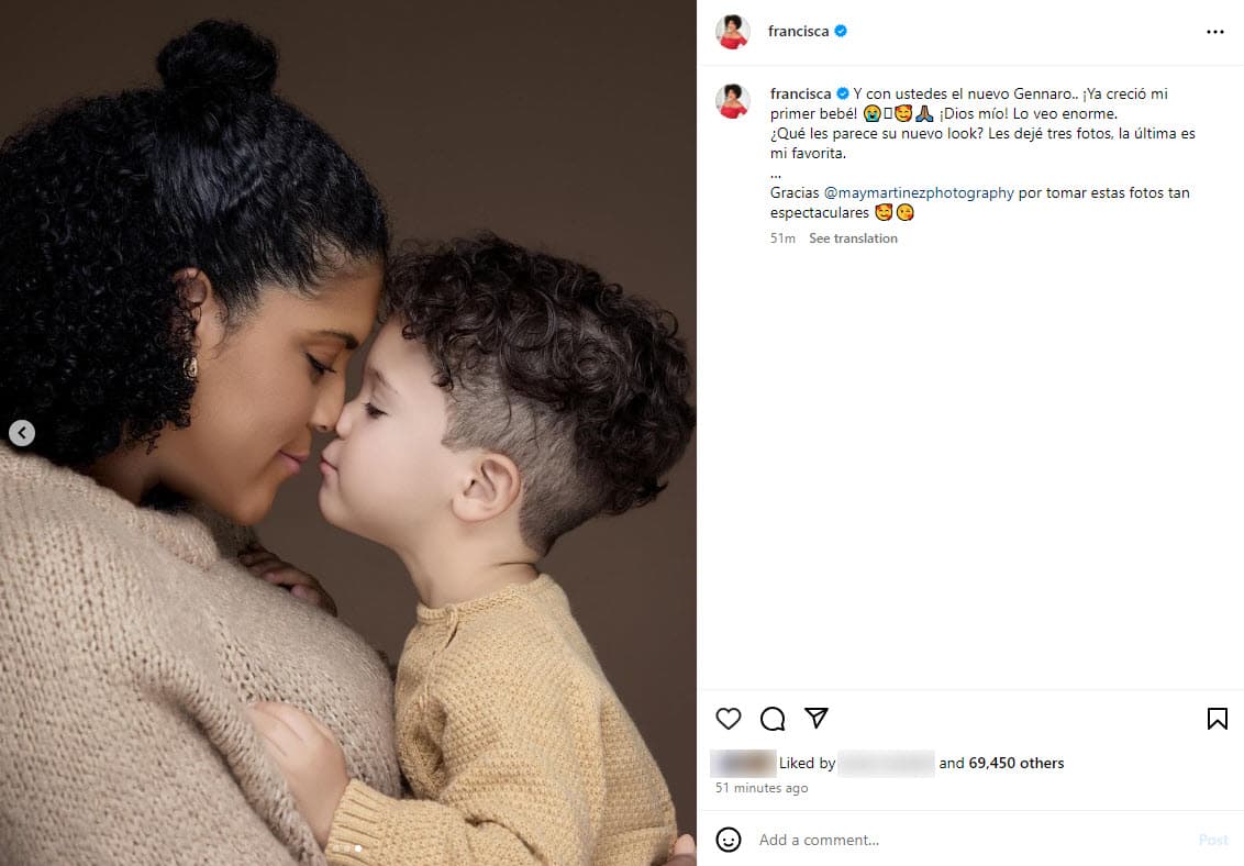 Francisca muestra el nuevo look de Gennaro.