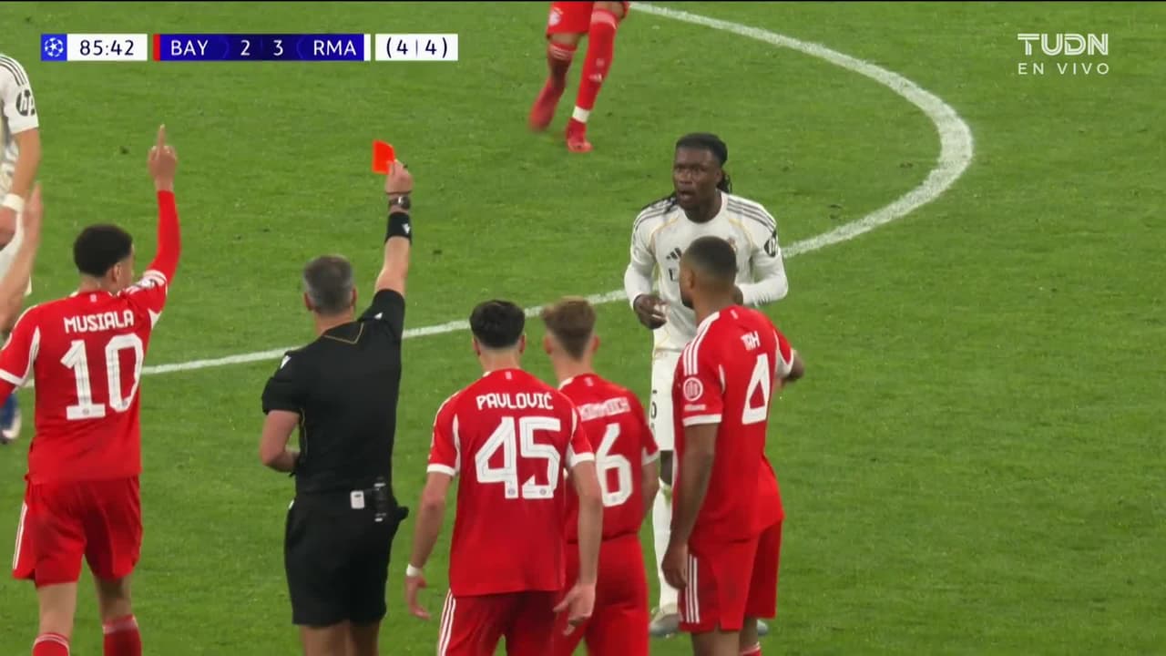 ¡Adiós, Camavinga! Roja para el francés y deja con 10 al Madrid