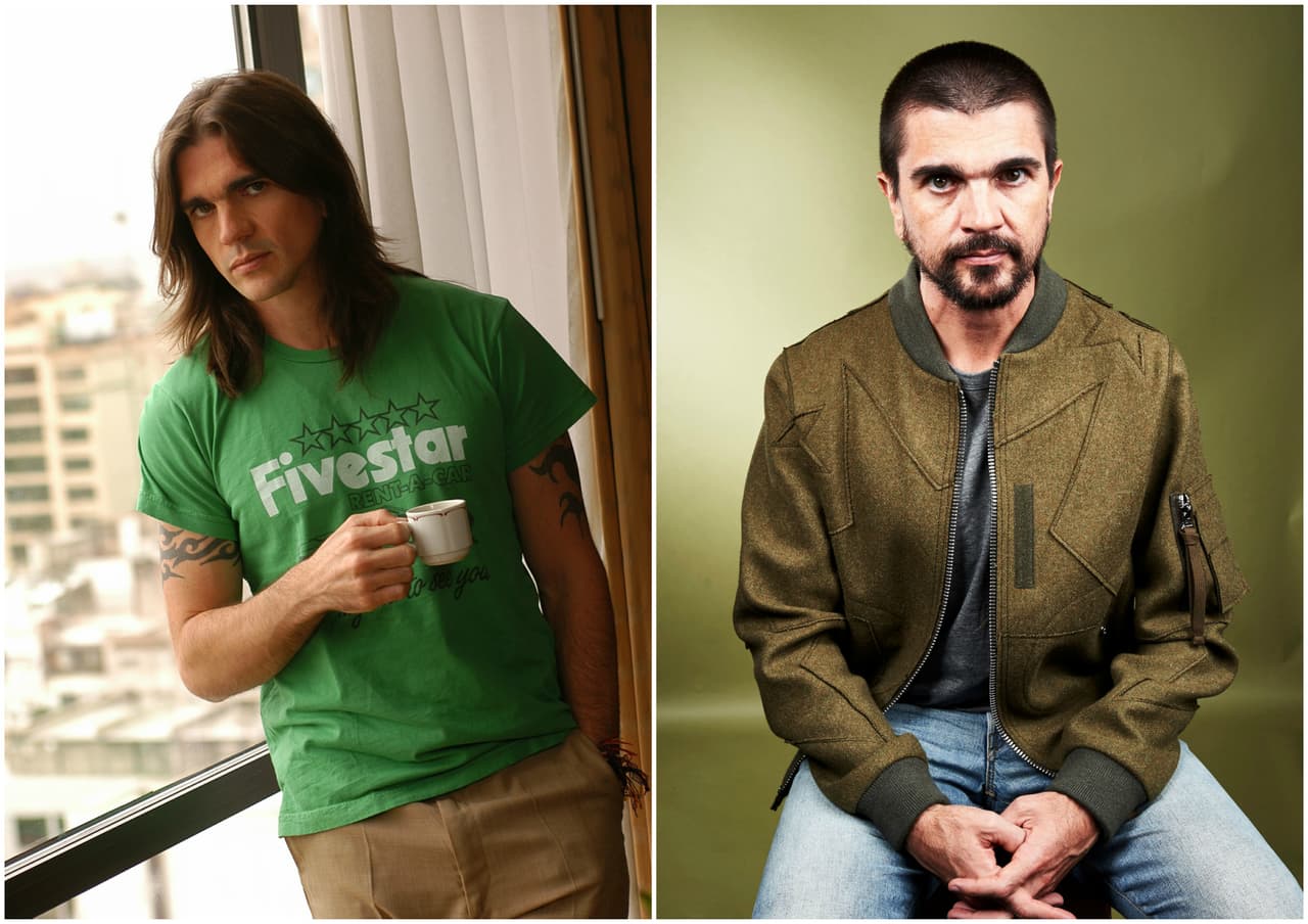 Juanes sí que cambió por completo, aunque su atuendo sigue siendo casual y desenfadado, se deshizo de su larga melena y hasta se dejó la barba.