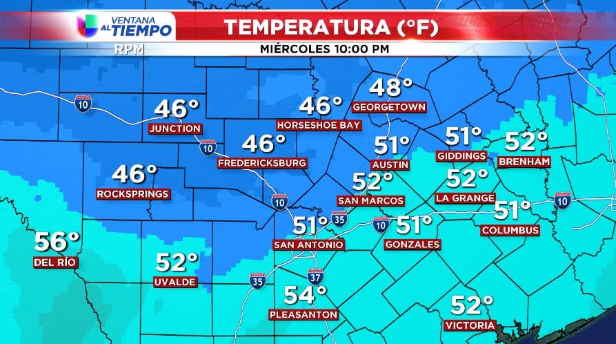 Las temperaturas para el centro de Texas, el norte y noreste estarán entre los 27 grados a los 32 grados este jueves, mientras las temperaturas van a descender poco a poco.