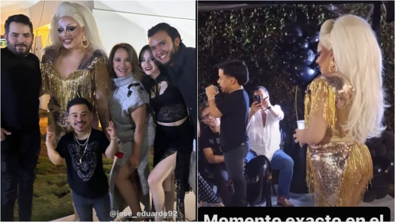 Deborah 'La Grande' presentó su show en el cumpleaños de José Eduardo Derbez.