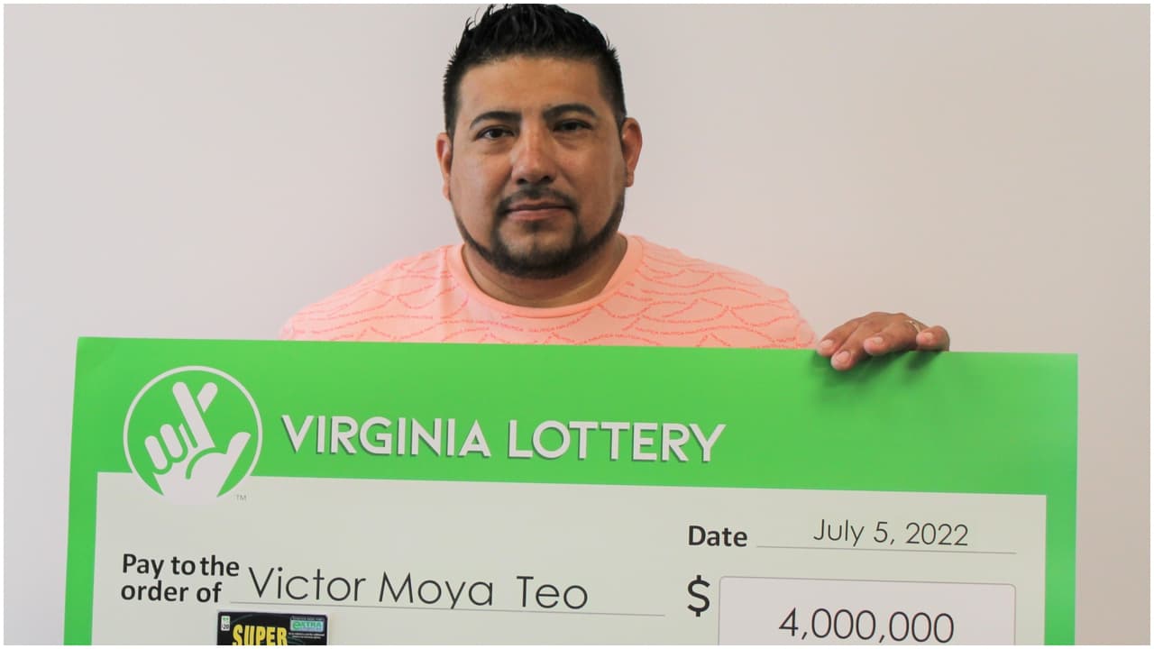 Trabajador latino de la construcción gana $4 millones con billete de lotería de Virginia Beach