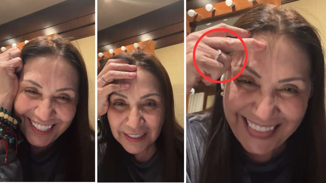 Ana Gabriel mostró que llevaba una argolla en el dedo anular.