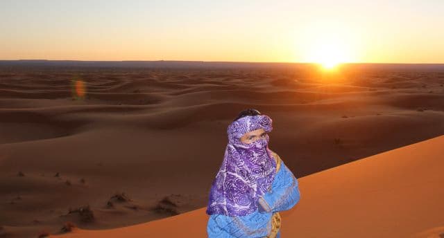 El Desierto del Sahara se extiende por ocho países de África y es sin duda alguna una de las maravillas de la Tierra. Esta foto es del Sahara en Marruecos.