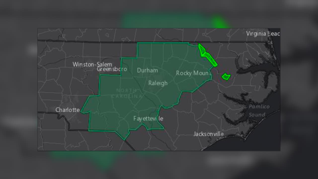 Tormentas dispersas impactan el área central de Carolina del Norte