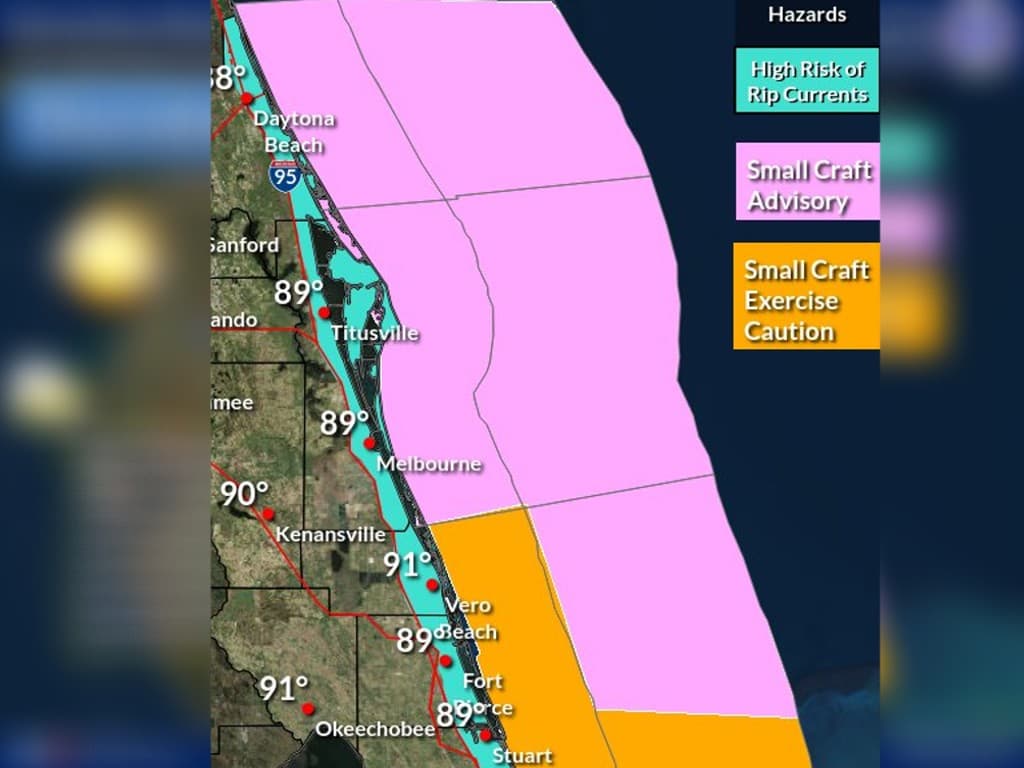Advierten sobre corrientes de resaca en la costa este de Florida