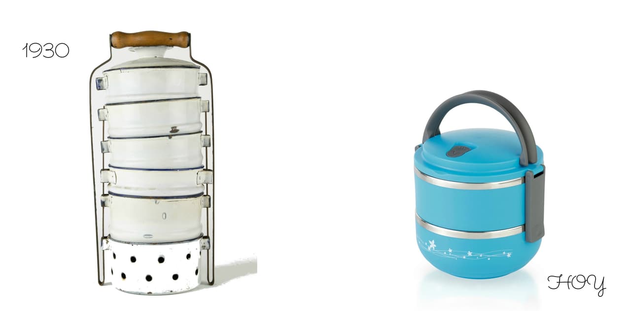 Antes de que Earl Tupper le diera al mundo los recipientes de plástico en 1938, las 'luncheras' (fiambreras, tarteras, 
<b><a href="http://www.univision.com/estilo-de-vida/almuerzos/23-lunch-boxes-saludables-para-el-mes-nacional-de-la-nutricion">lunch boxes</a></b>) se fabricaban con materiales como el peltre, una aleación de cobre y estaño que se usó como un sustituto económico de la plata (y que gracias a los hipsters ha vuelto a ponerse de moda).